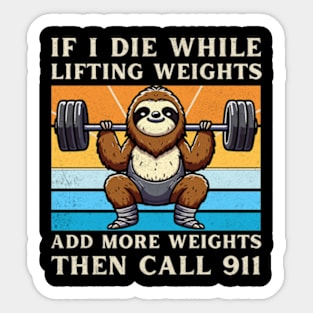 Weight Lifting Funny Sloth Weight Lifter Sticker